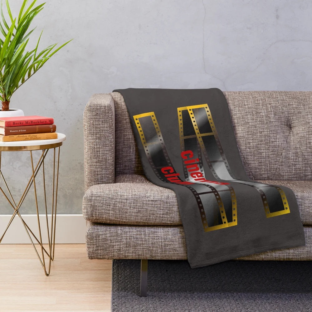 Film strip plush blanket for movie lovers