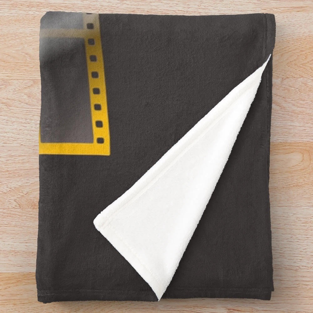 Film strip plush blanket for movie lovers