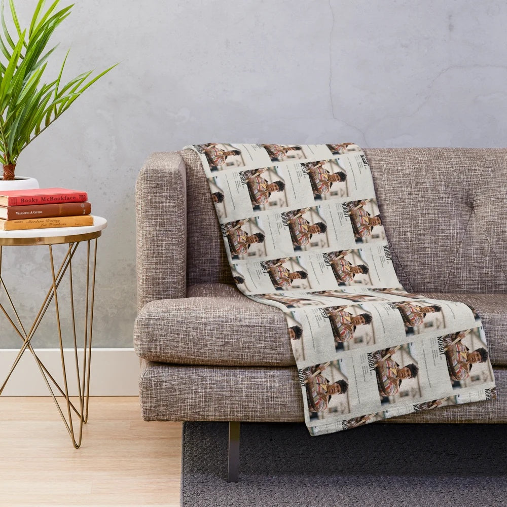 Norbit-inspired plush blanket with movie characters and wedding scene