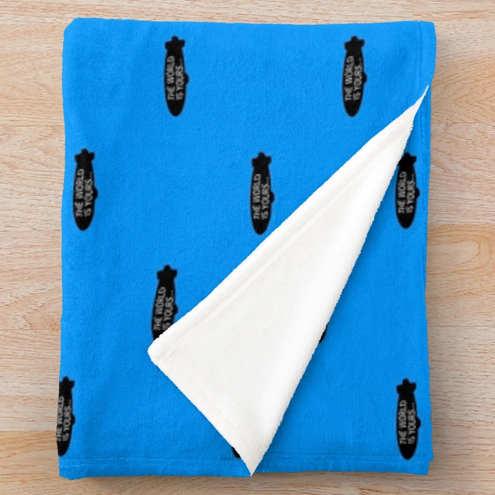 Cozy movie-themed plush blanket with vector art design