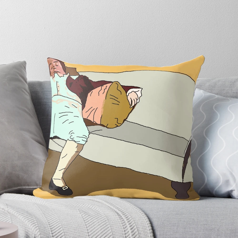 Plush Pride and Prejudice-inspired pillow featuring the character Mr. Hurst