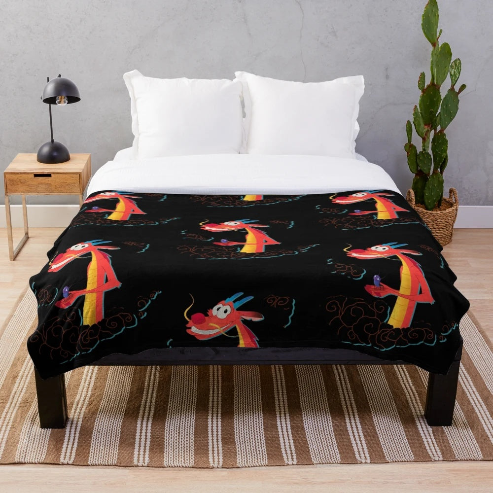 Mushu the Dragon Plush Blanket for Disney Fans