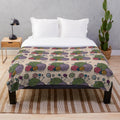 Multi-colored knitted plush blanket