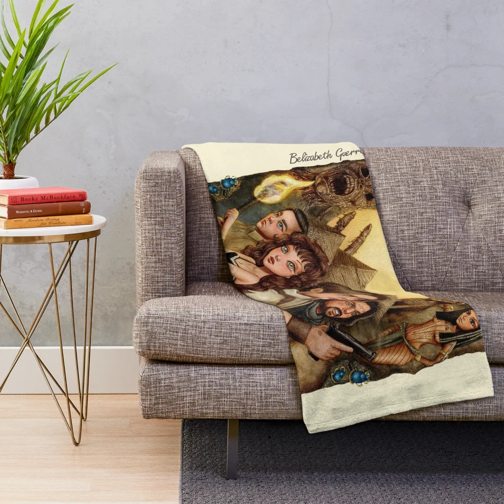 Mummy Plush Blanket with Egyptian Themed Design