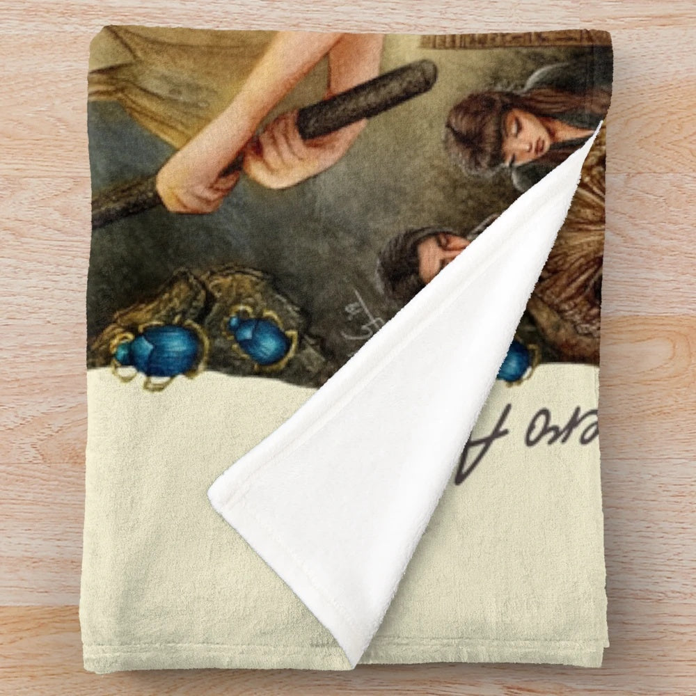 Mummy Plush Blanket with Egyptian Themed Design