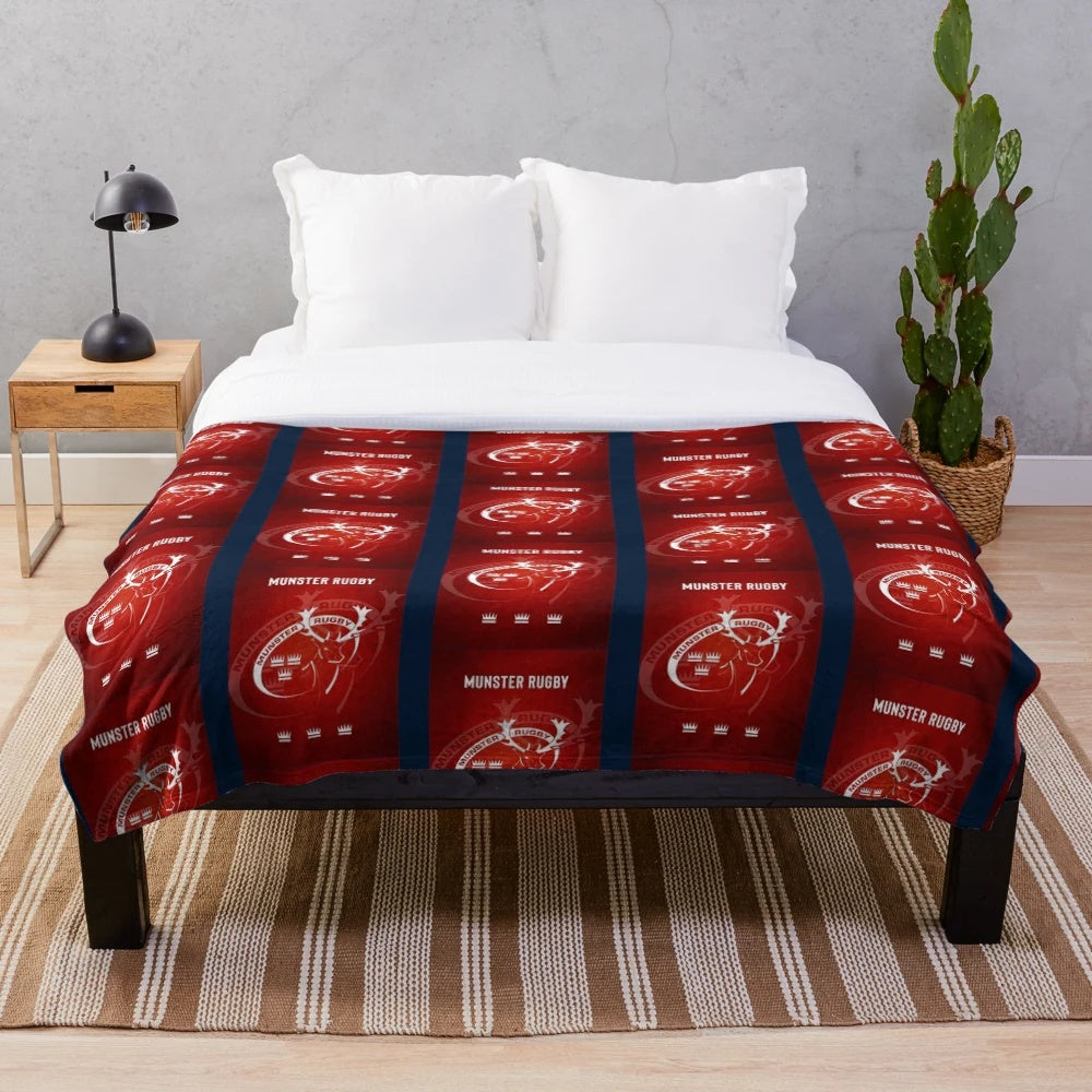 Munster Rugby Plush Blanket with Ireland Rugby Logo