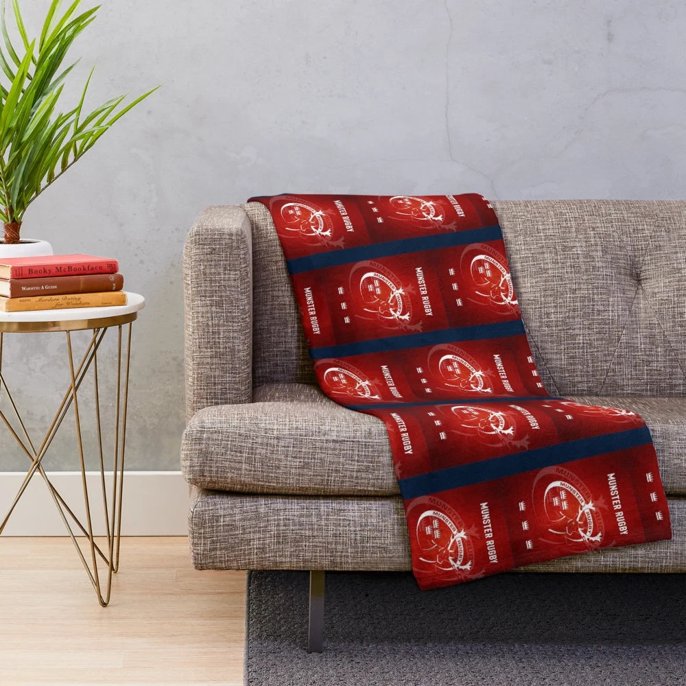 Munster Rugby Plush Blanket with Ireland Rugby Logo