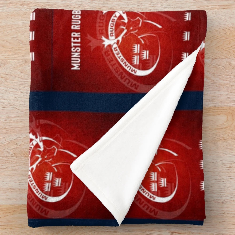 Munster Rugby Plush Blanket with Ireland Rugby Logo