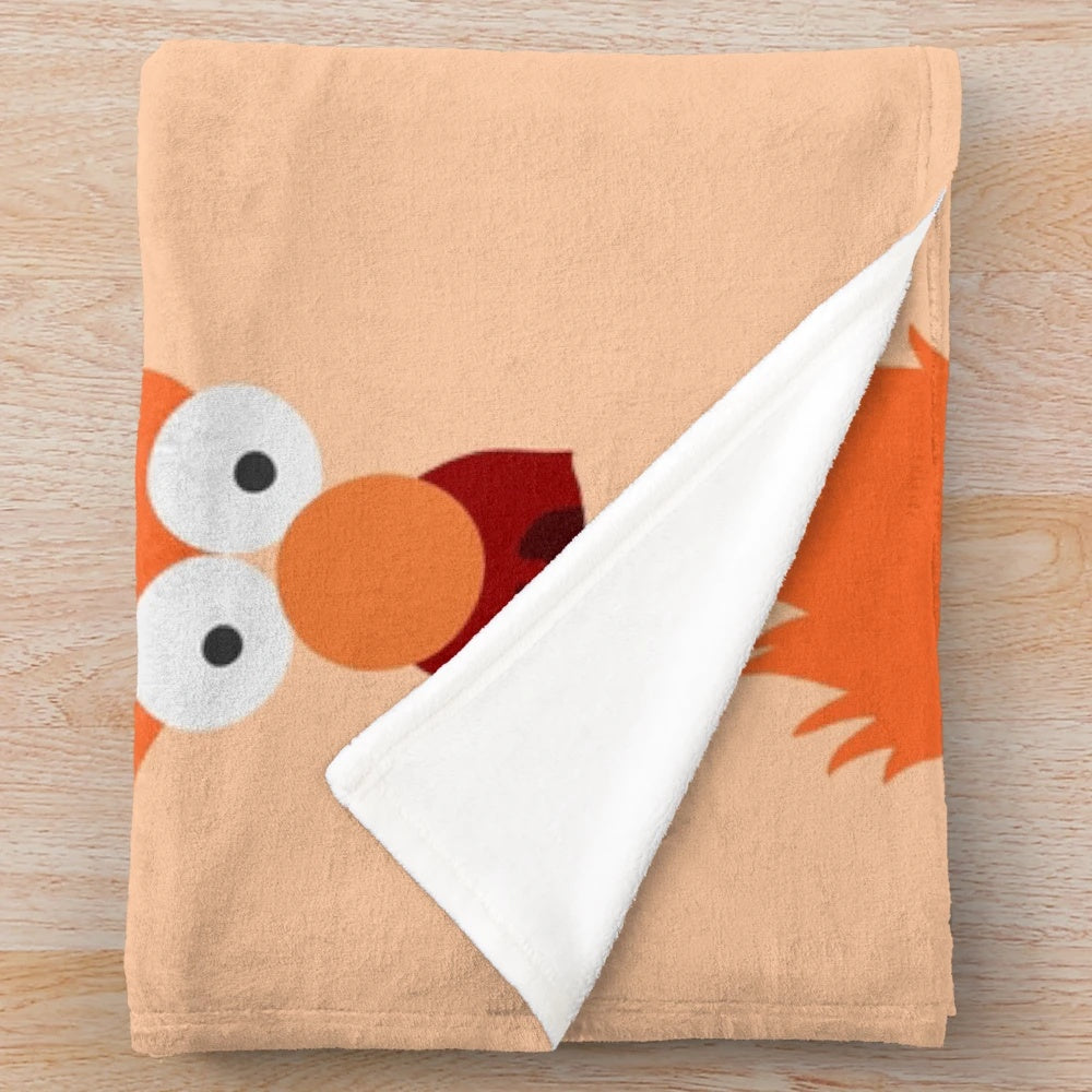 Beaker-themed plush blanket featuring characters from The Muppets