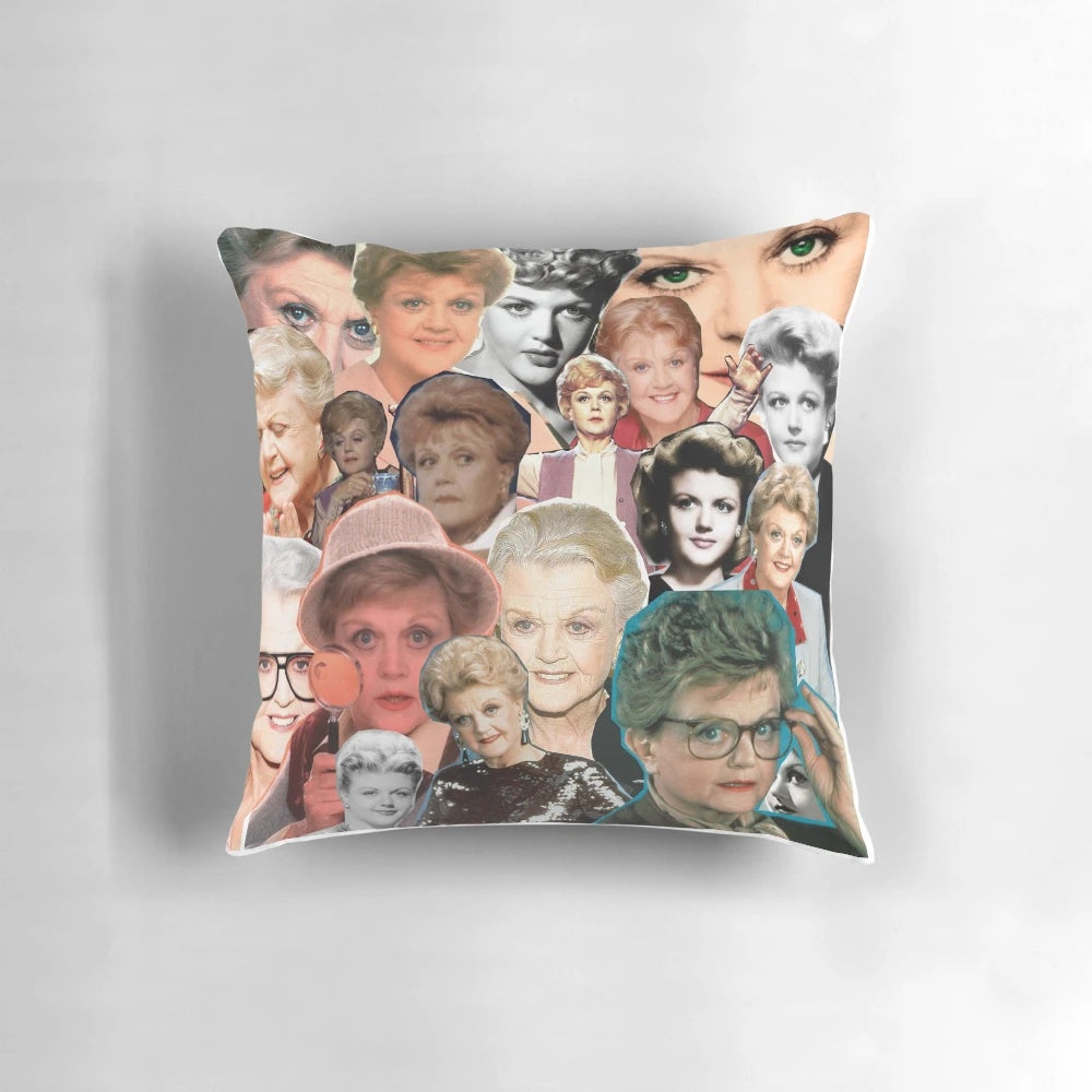 Decorative pillow featuring the iconic 'Murder She Wrote' TV series with Angela Lansbury