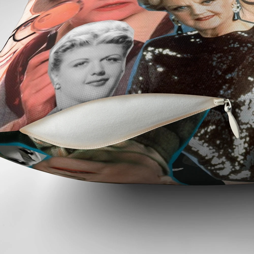 Decorative pillow featuring the iconic 'Murder She Wrote' TV series with Angela Lansbury