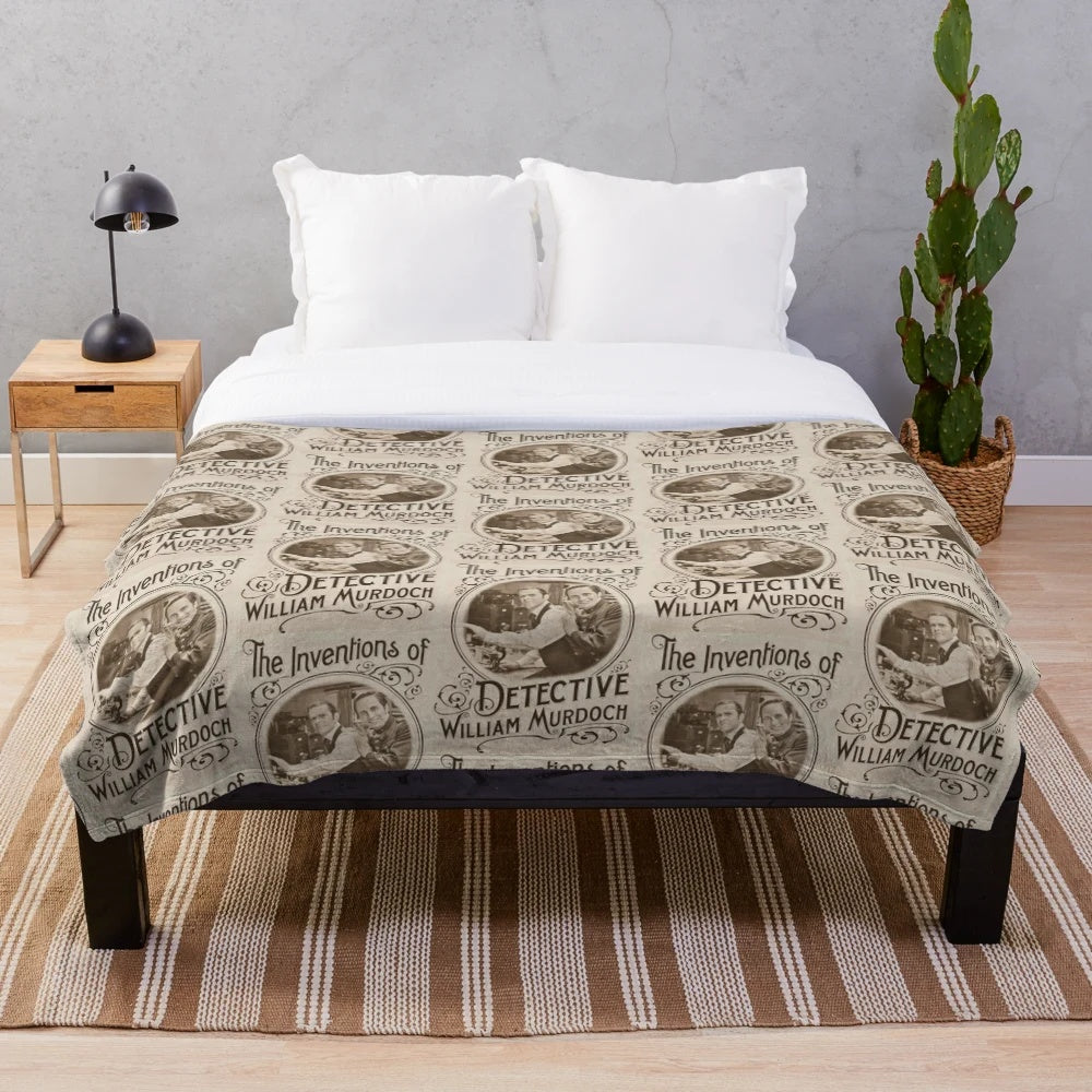Murdoch Mysteries Inspired Plush Blanket with Detective William and Julia Ogden