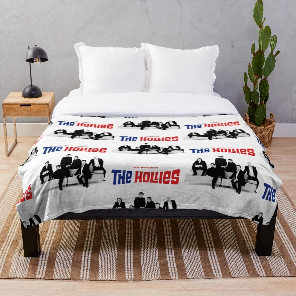 Plush blanket featuring the music genres of The Hollies band