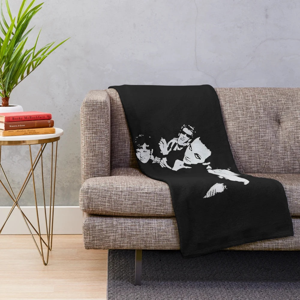 Plush blanket featuring heavy metal, punk rock, and thrash music themes