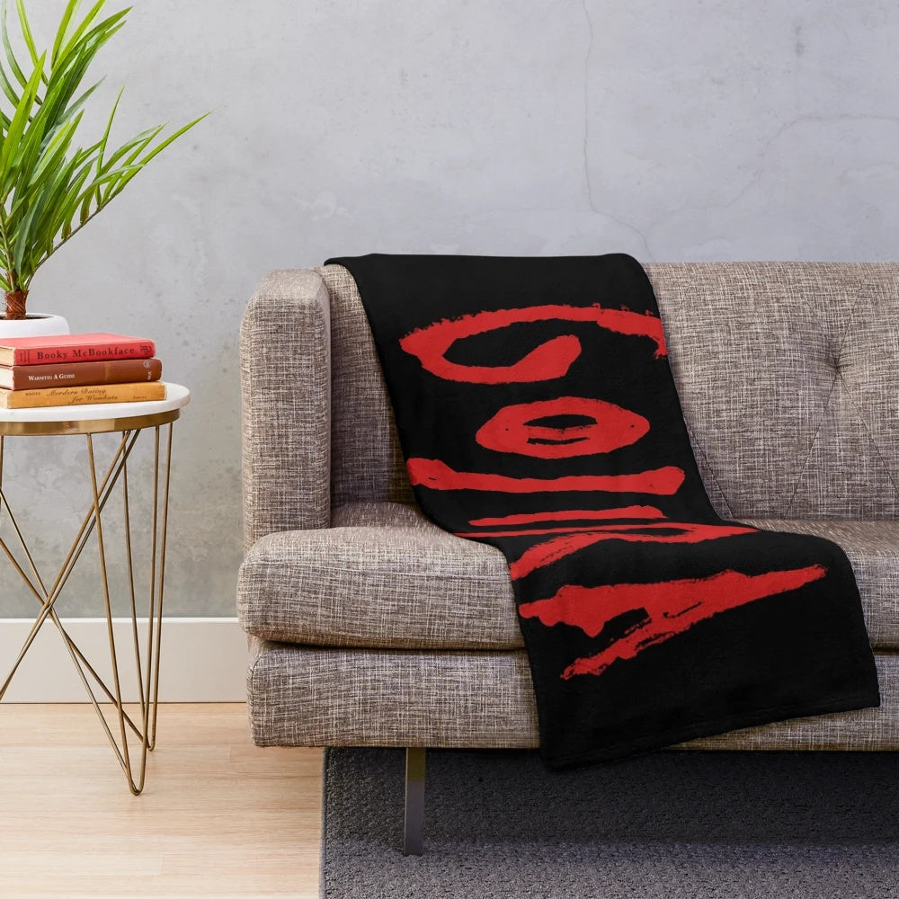 Cozy plush blanket with music-inspired design