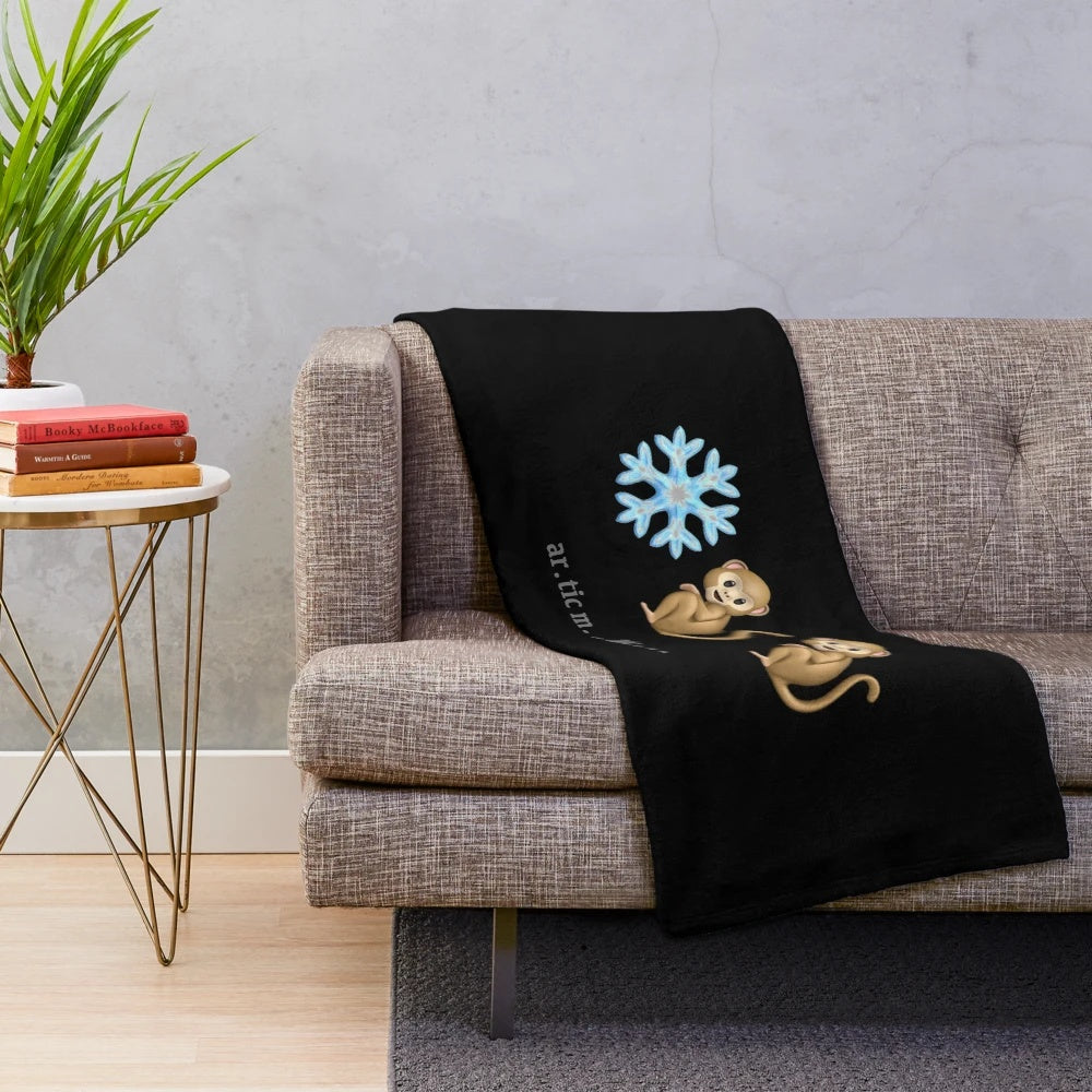 Plush Arctic Monkeys-inspired blanket with an emoji riddle