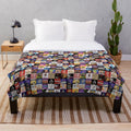 Musicals collage pattern printed on a soft plush blanket