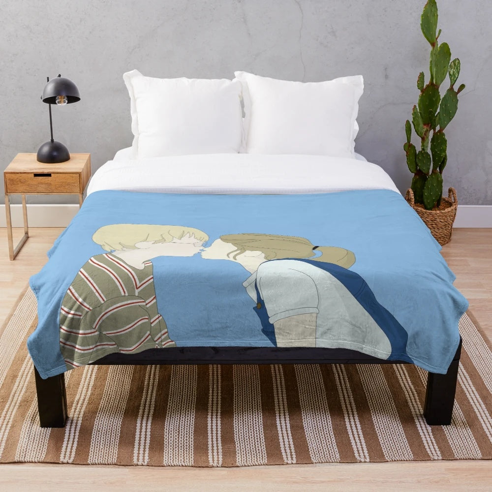 Soft plush blanket featuring a romantic movie theme