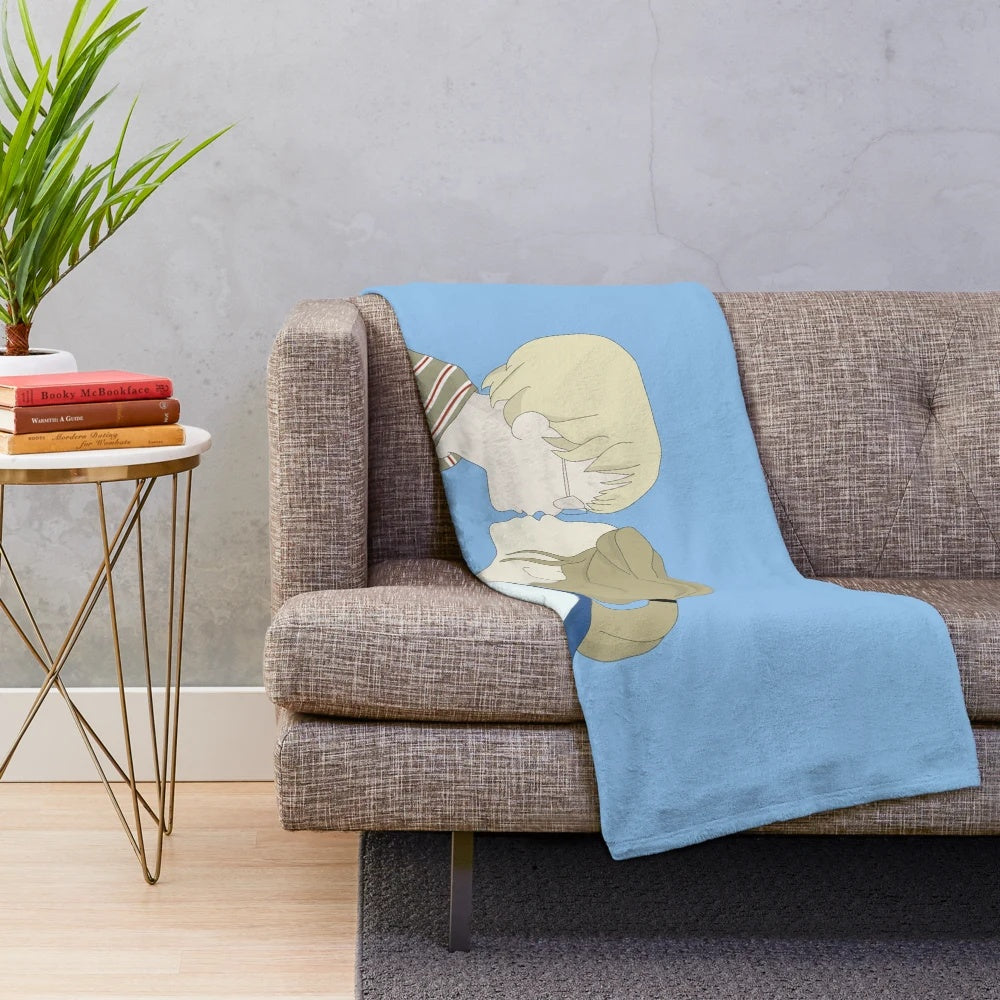 Soft plush blanket featuring a romantic movie theme