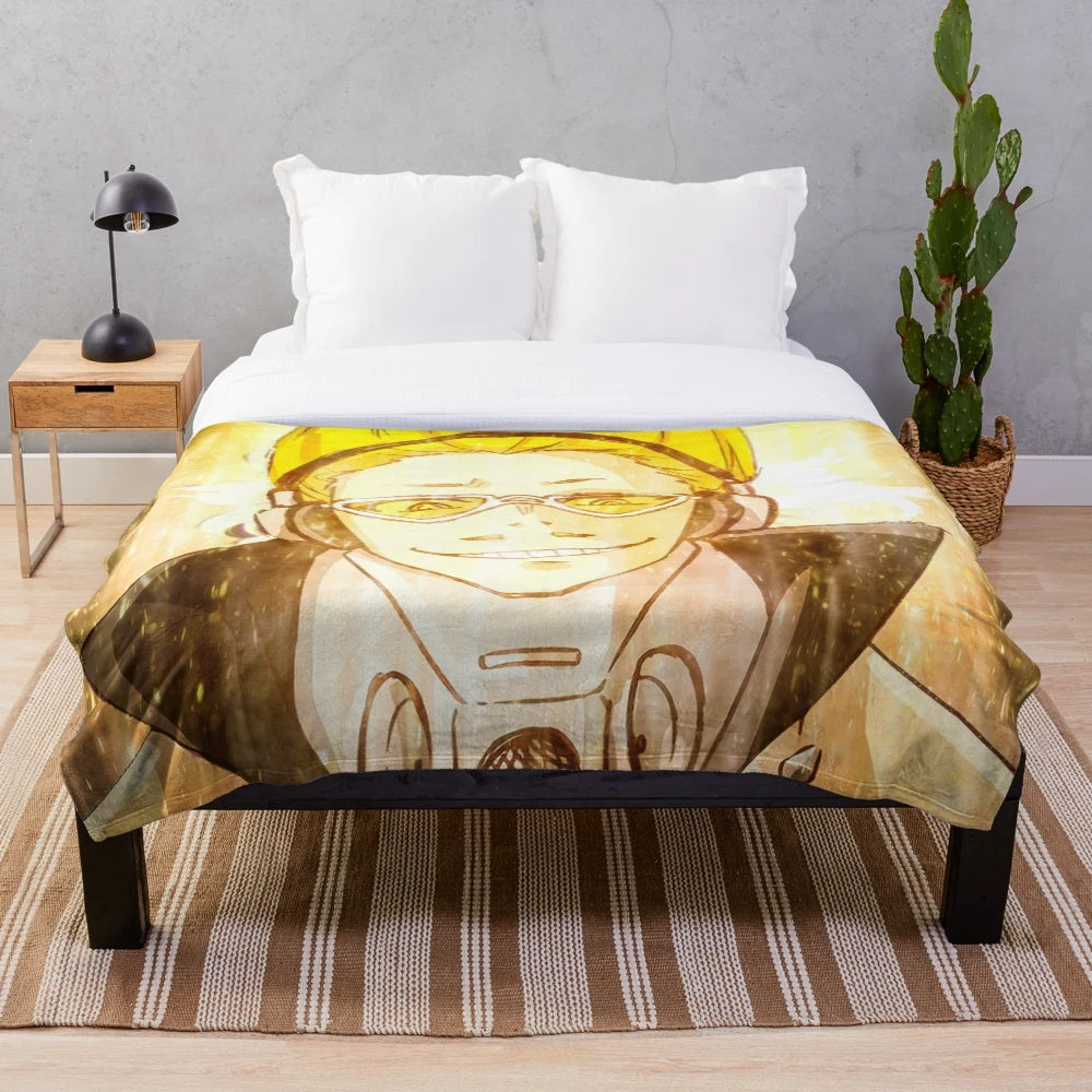My Hero Academia inspired plush blanket featuring popular characters