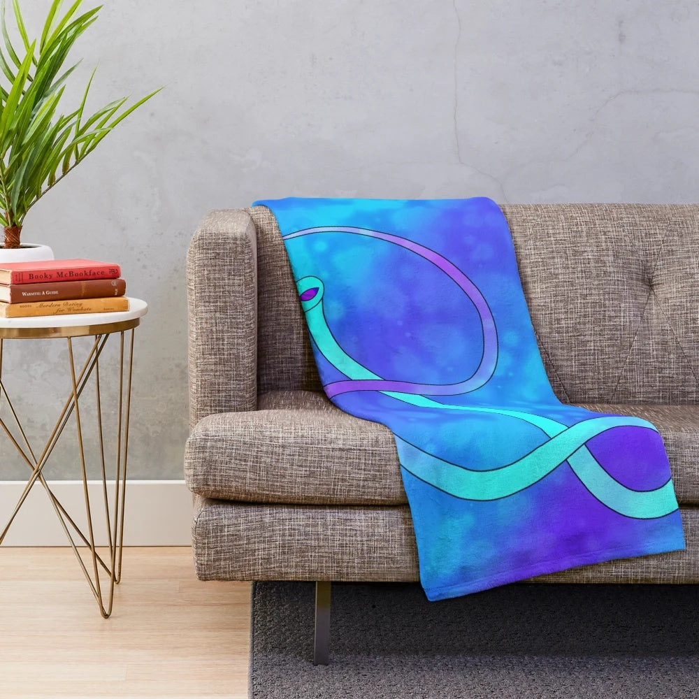 Cozy plush blanket featuring a mythical serpent design for winter fantasy decor