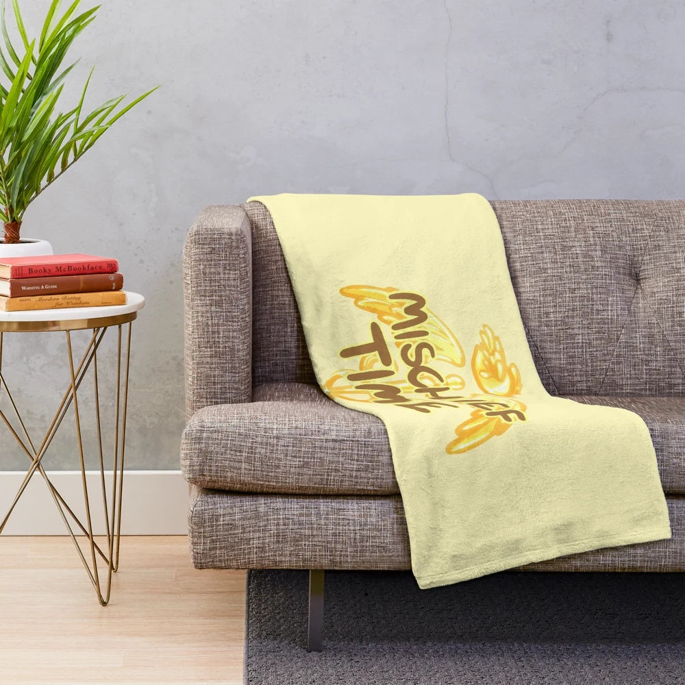 Mischievous plush blanket featuring ancient Greek caduceus symbol