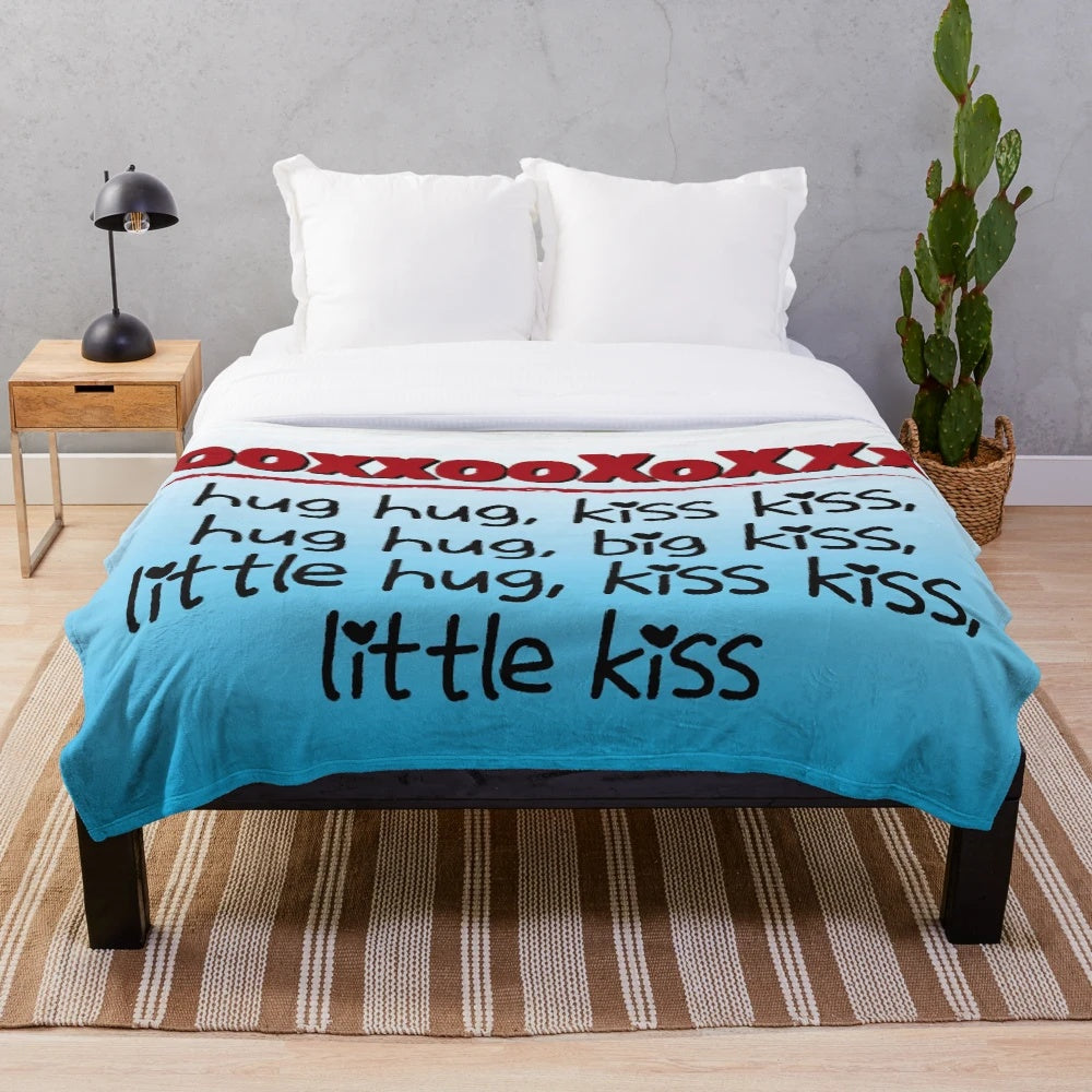 Nacho Libre inspired plush blanket with movie quote "Hug Hug Kiss Kiss
