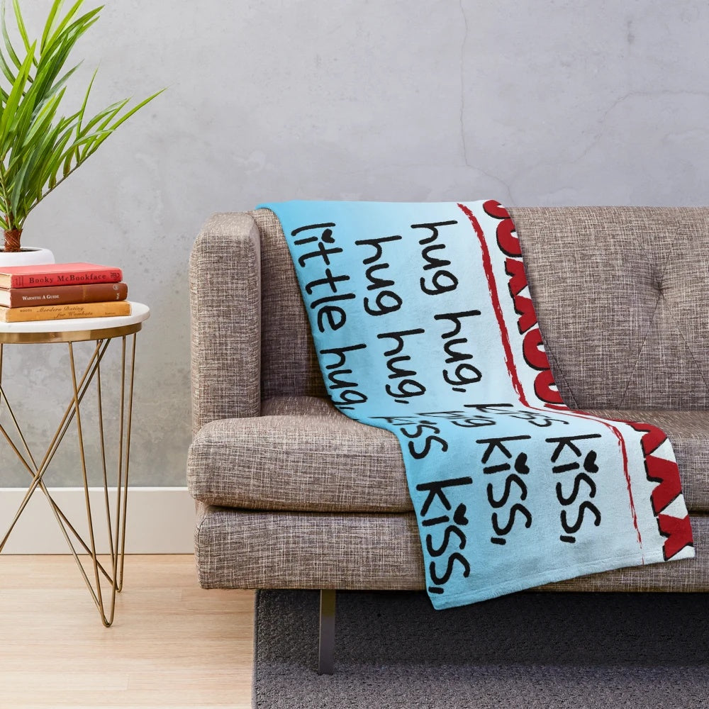 Nacho Libre inspired plush blanket with movie quote "Hug Hug Kiss Kiss