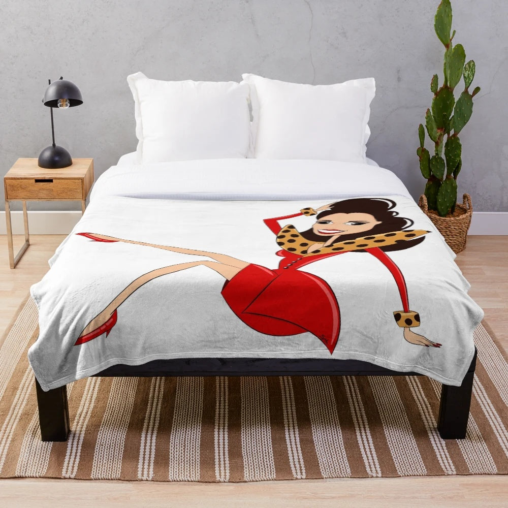 Nanny-inspired plush blanket featuring the iconic character Fran Fine