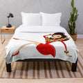 Nanny-inspired plush blanket featuring the iconic character Fran Fine
