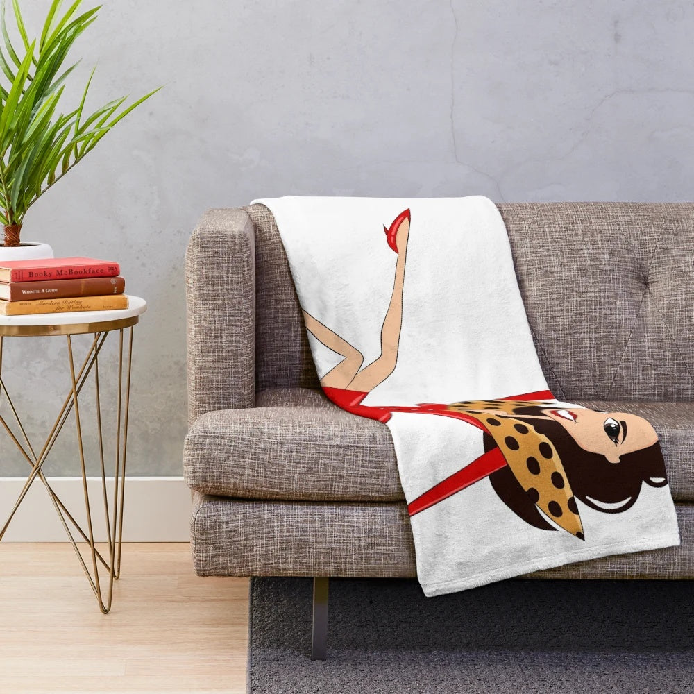 Nanny-inspired plush blanket featuring the iconic character Fran Fine