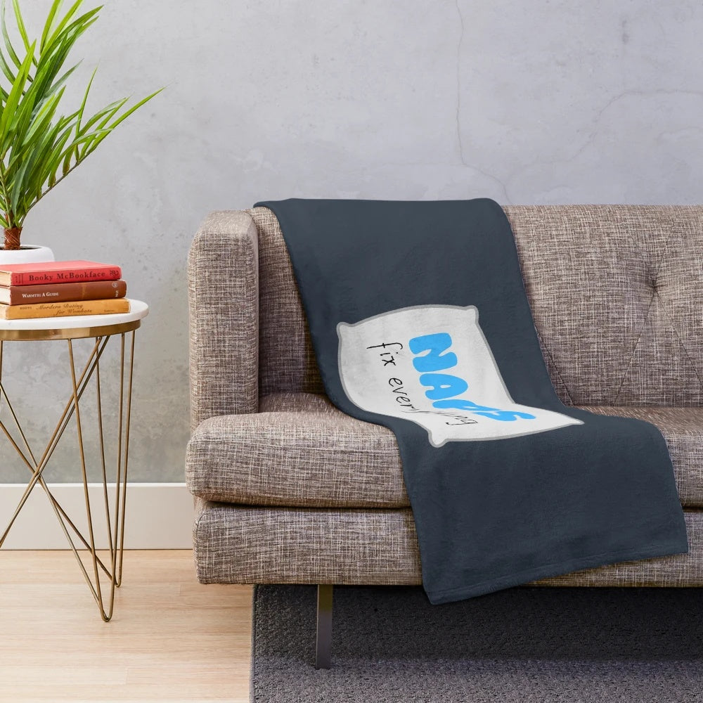Cozy plush blanket for napping