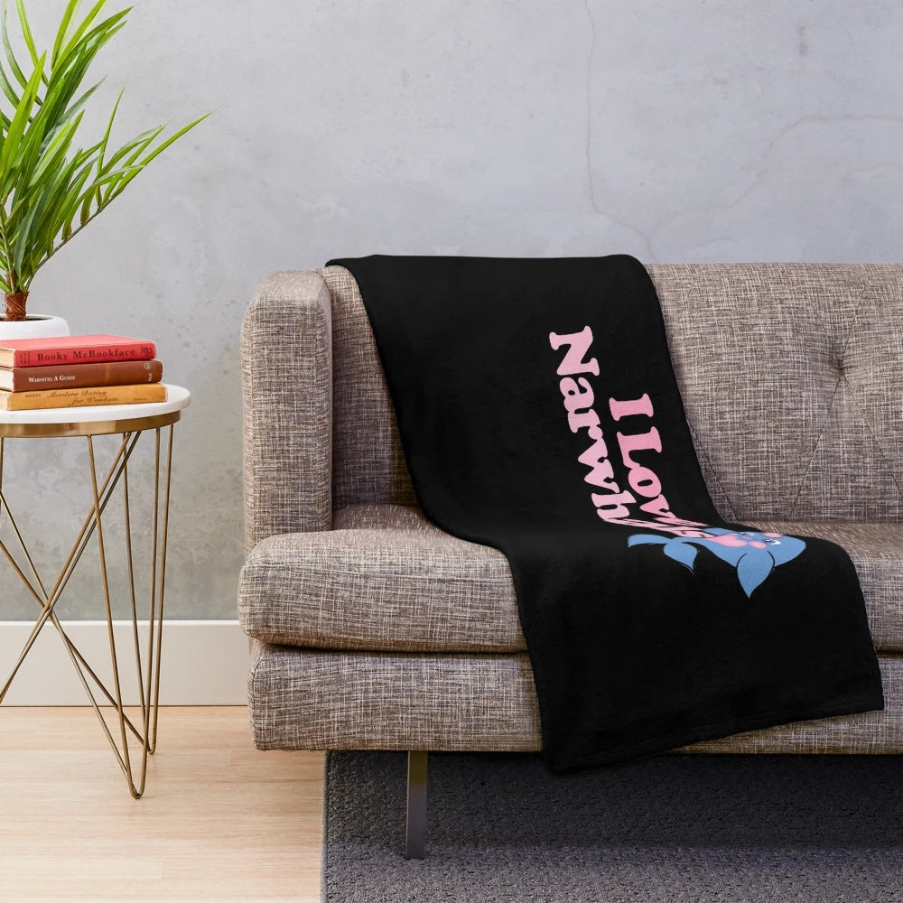 Soft and cuddly narwhal plush blanket