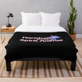 Narwhal plush blanket with a pink and purple design