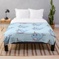 Soft and Plush Narwhal Blanket with Cute Smiling Narwhal Design