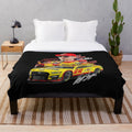 Plush blanket showcasing NASCAR driver Joey Logano's Next Gen Mustang