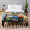 National Parks Inspired Plush Blanket featuring landscape designs