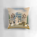 A beautiful nativity scene pillow featuring the holy family and baby Jesus.