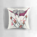 A cozy, nature-inspired pillow with eucalyptus leaves and flowers, perfect for relaxation.