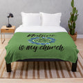 Nature inspired plush blanket with pagan, wiccan, and witch design elements