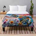 Plush blanket with abstract nature-themed design