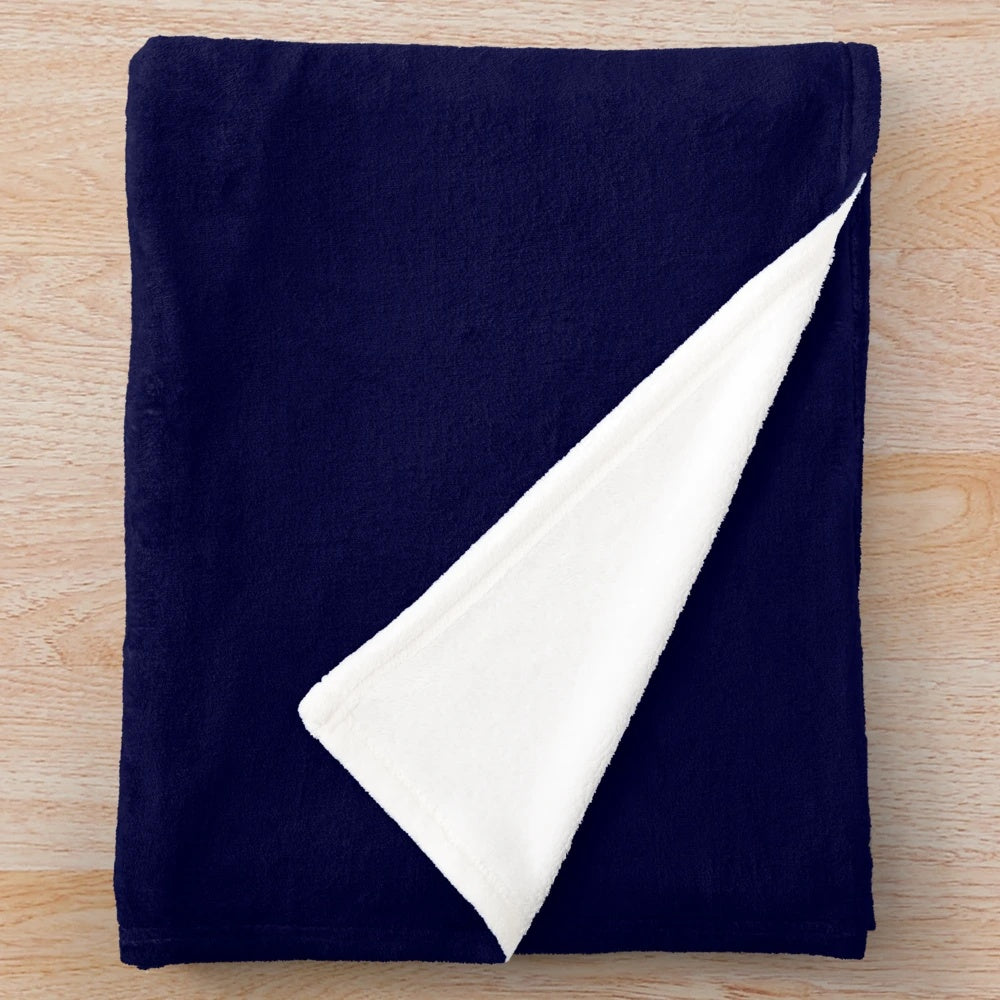 Navy blue plush blanket with solid color design