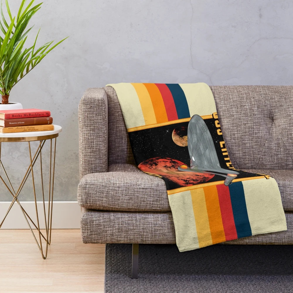 NCC-1701 USS Enterprise plush blanket for sci-fi enthusiasts