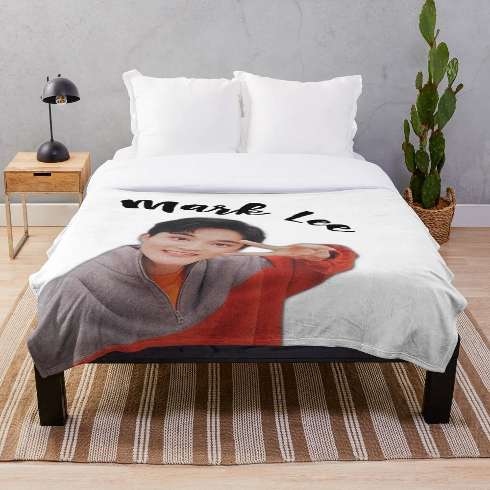 Soft and cuddly plush blanket featuring NCT member Mark Lee