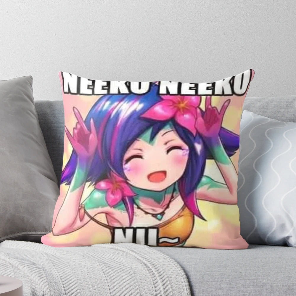 Soft and plush anime-style pillow featuring the League of Legends champion Neeko