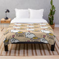 Neko Atsume inspired plush blanket featuring the character Tubbs