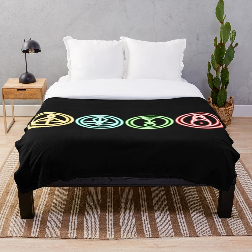 Neon Owl House themed plush blanket with cozy and soft material