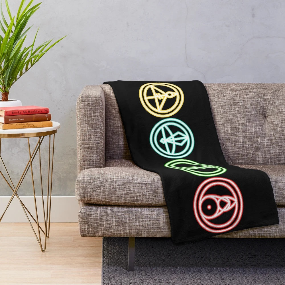 Neon Owl House themed plush blanket with cozy and soft material
