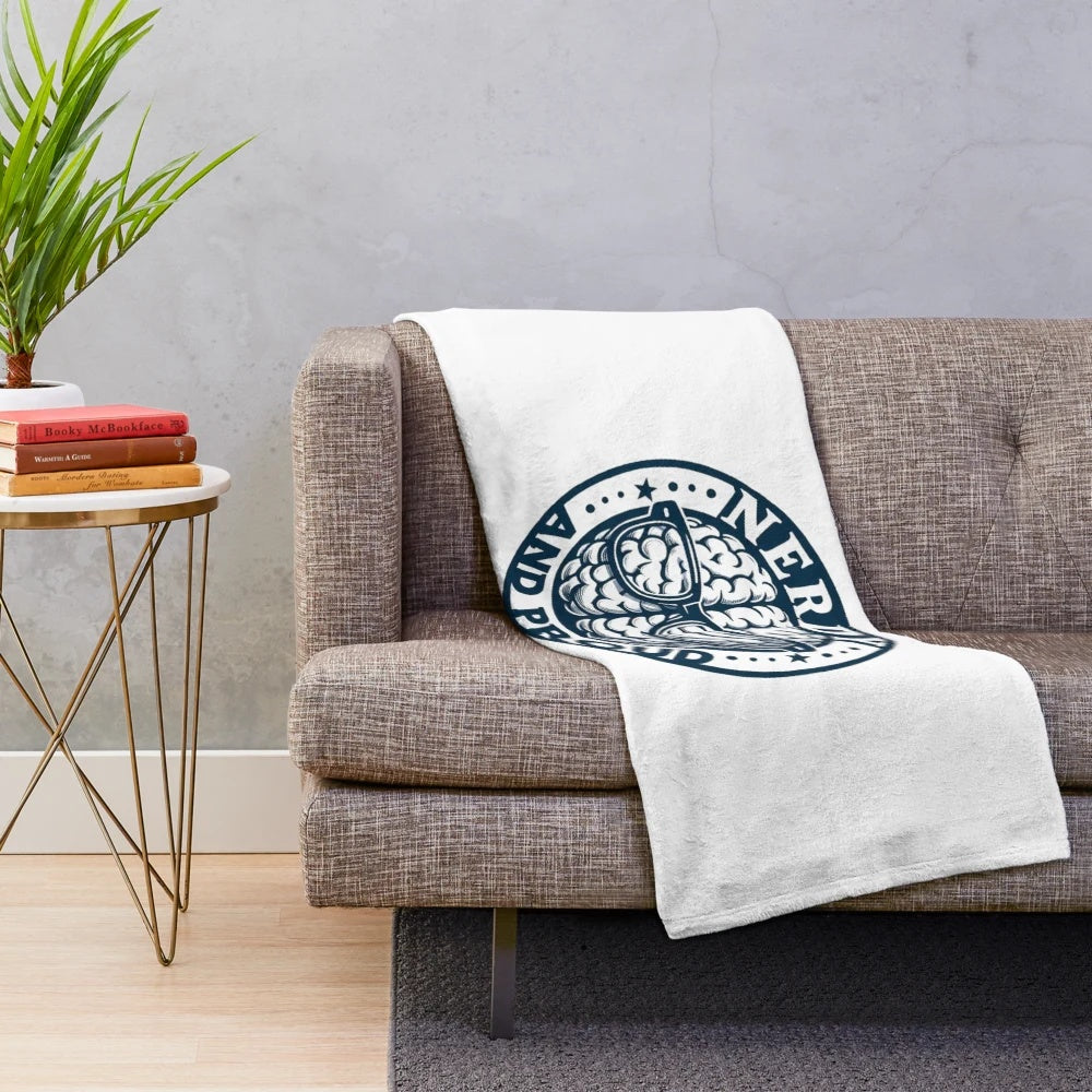 Nerdy and proud plush blanket for bookworms and literature enthusiasts
