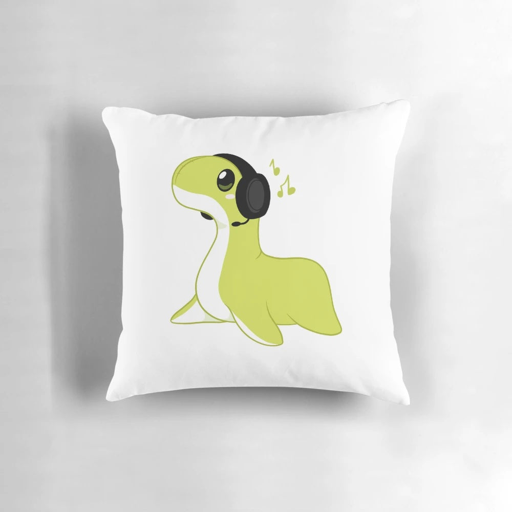 A soft, plush pillow featuring the beloved Nessie monster design, perfect for gaming and home decor.